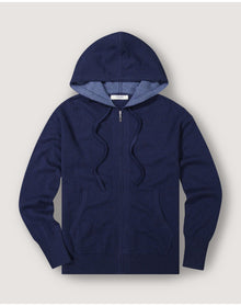 Nomad1942 | Women | Madison Zip Cashmere Hoodie | Indigo