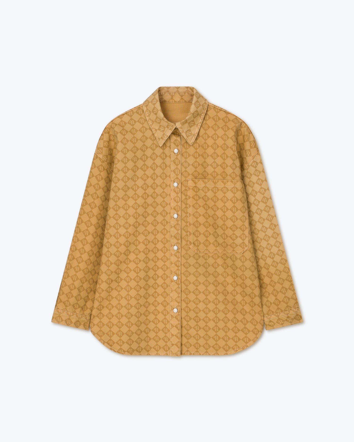 Womens | Aarna Laser Faded Monogram Camel Shirt | Denim