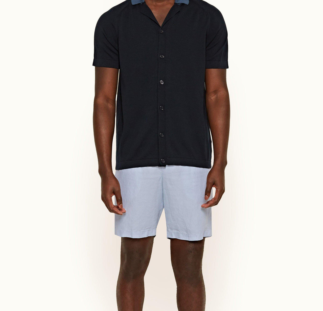 Norwich Linen Tailored Fit Linen Blend Shorts | Light Blue