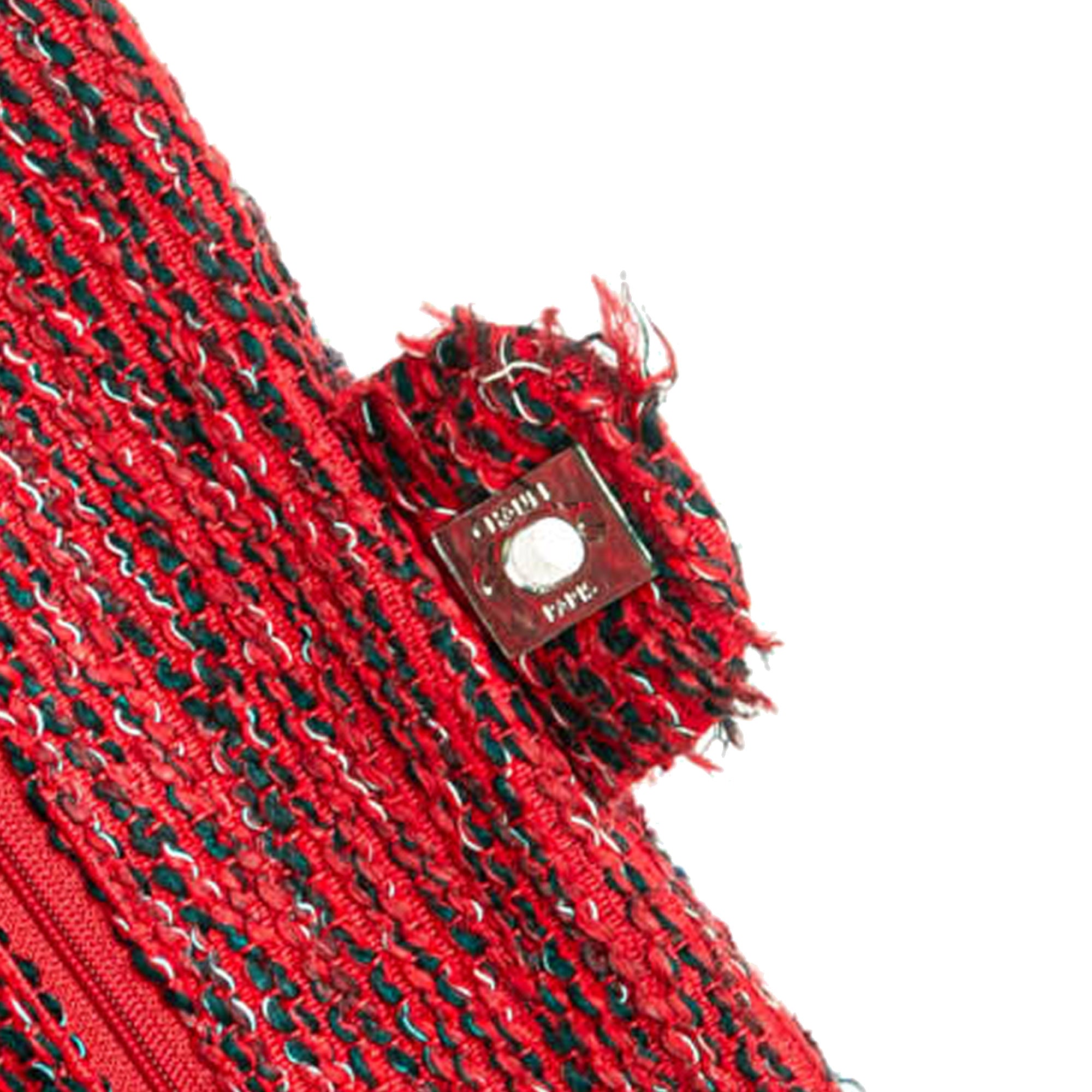 Chanel | Pre-Owned Medium Tweed Braided Charms Double Flap | Red