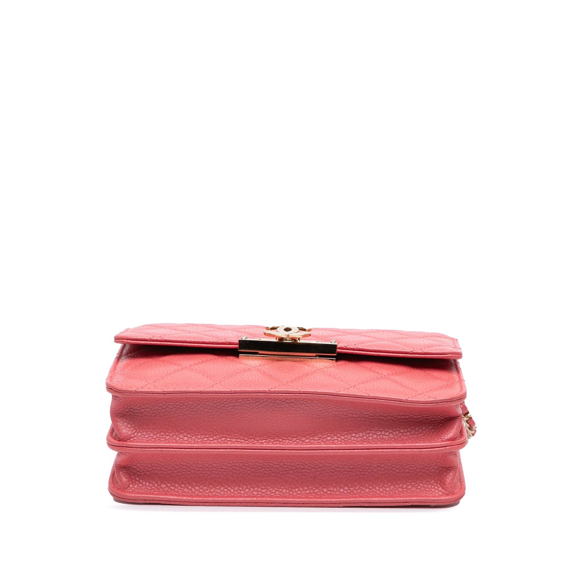 Chanel | Pre-Owned Quilted Caviar Golden Class Wallet On Chain | Pink