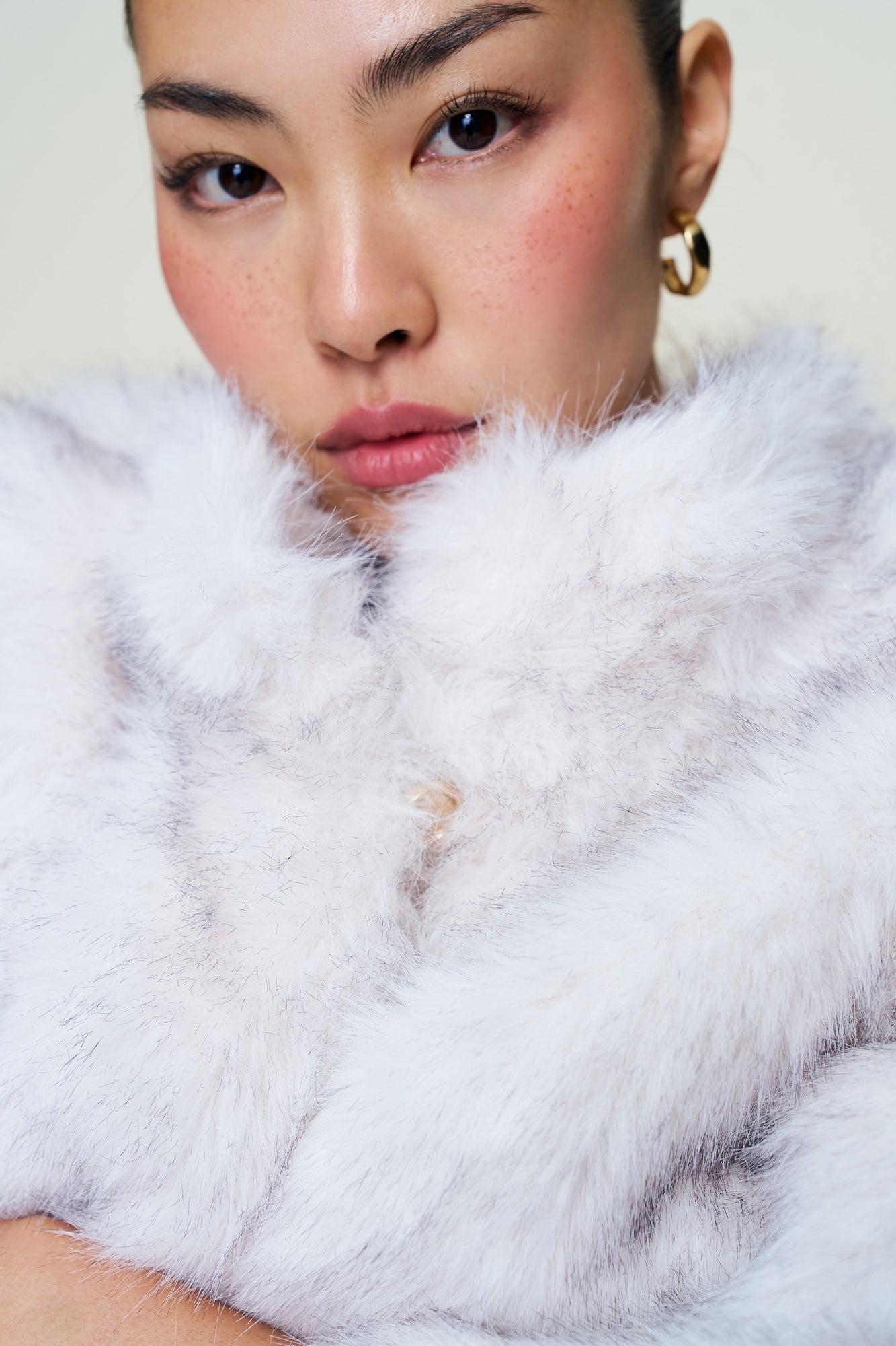 Womens | Lucienne Faux Fur Topper | Arctic Cream