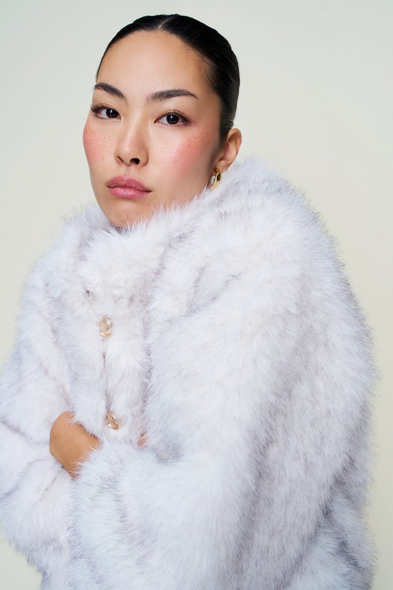 Womens | Lucienne Faux Fur Topper | Arctic Cream