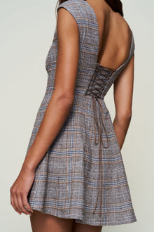 Womens | Leila Tartan Mini Dress | Green Tartan