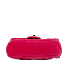 Chanel | Pre-Owned Mini Quilted Velvet Pearl Crush Single Flap | Pink/Dark Pink
