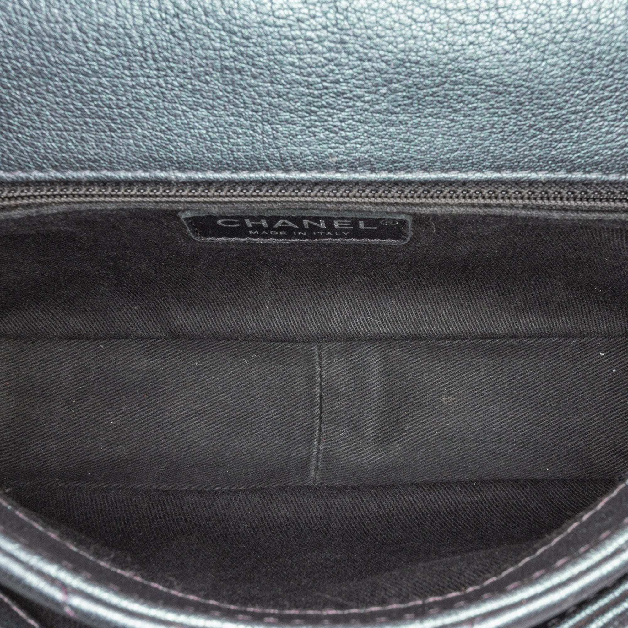 Chanel | Pre-Owned Small Iridescent Goatskin Double Carry Waist Chain Flap | Purple