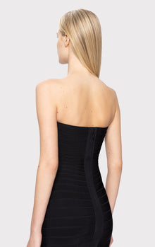 Strapless Banded Pencil Dress | Black