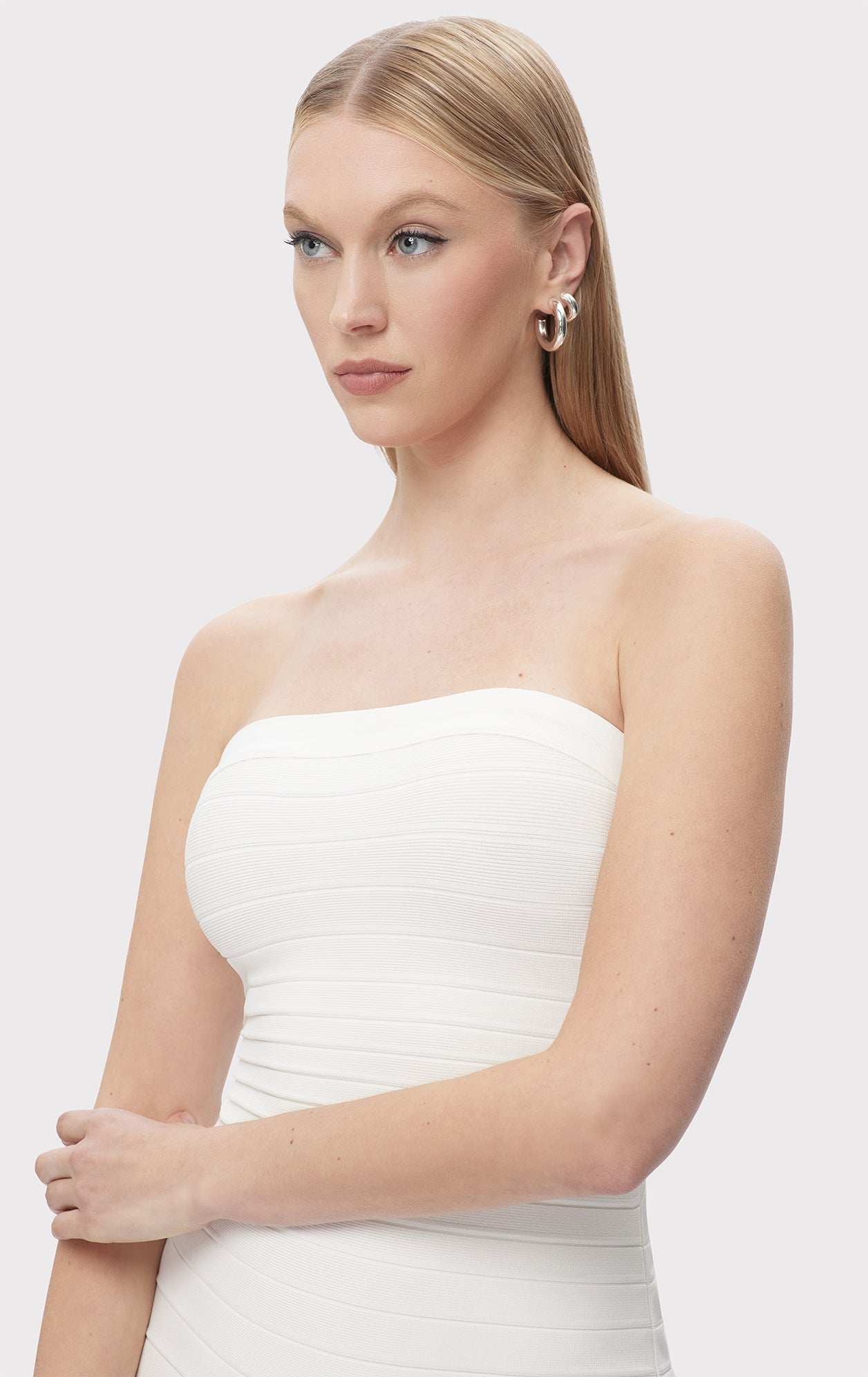 Strapless Banded Mini Dress | Alabaster