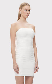 Strapless Banded Mini Dress | Alabaster