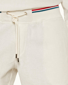 White Sand O.B Stripe Tipping Towelling Sweat Shorts | White Sand