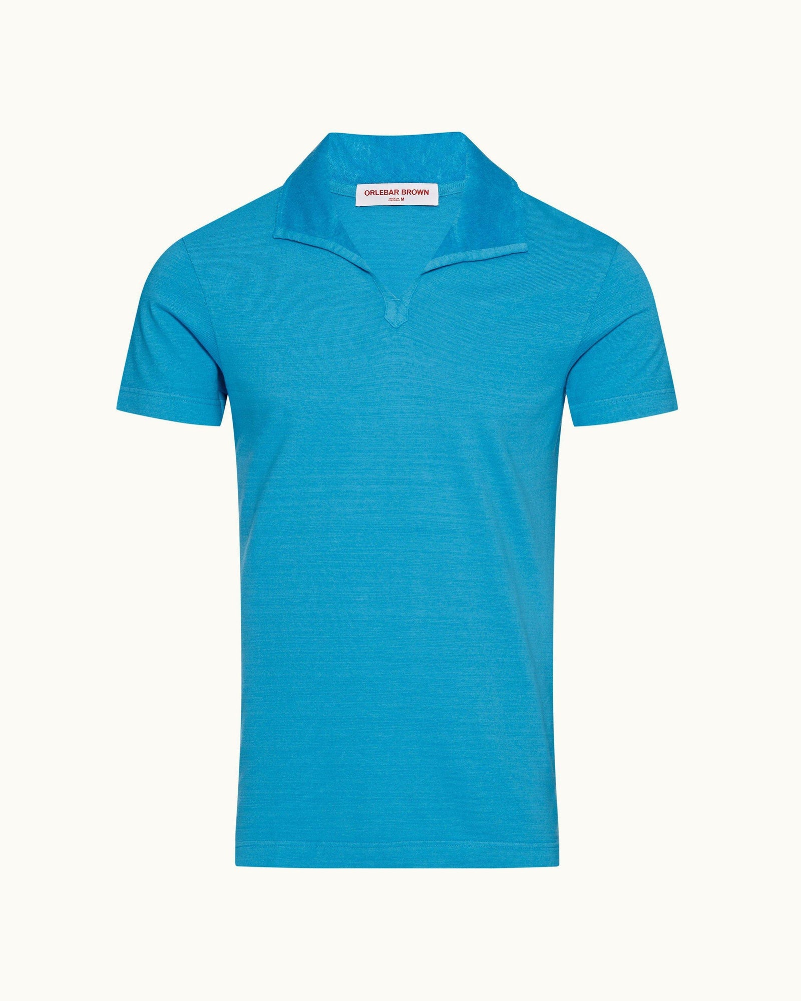 Albert Towelling Cerulean Tailored Fit Towelling Collar Polo Shirt | Cerulean