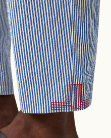 Men | Alex Seersucker Trouser | Blueberry/White Stripe