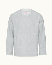 Serenity Blue Relaxed Fit Long Pile Towelling Sweatshirt | Serenity Blue