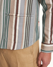 Barkley Jacquard Stripe Cotton Resort Overshirt Woven In Italy, Multicolour | Multi