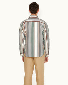 Barkley Jacquard Stripe Cotton Resort Overshirt Woven In Italy, Multicolour | Multi