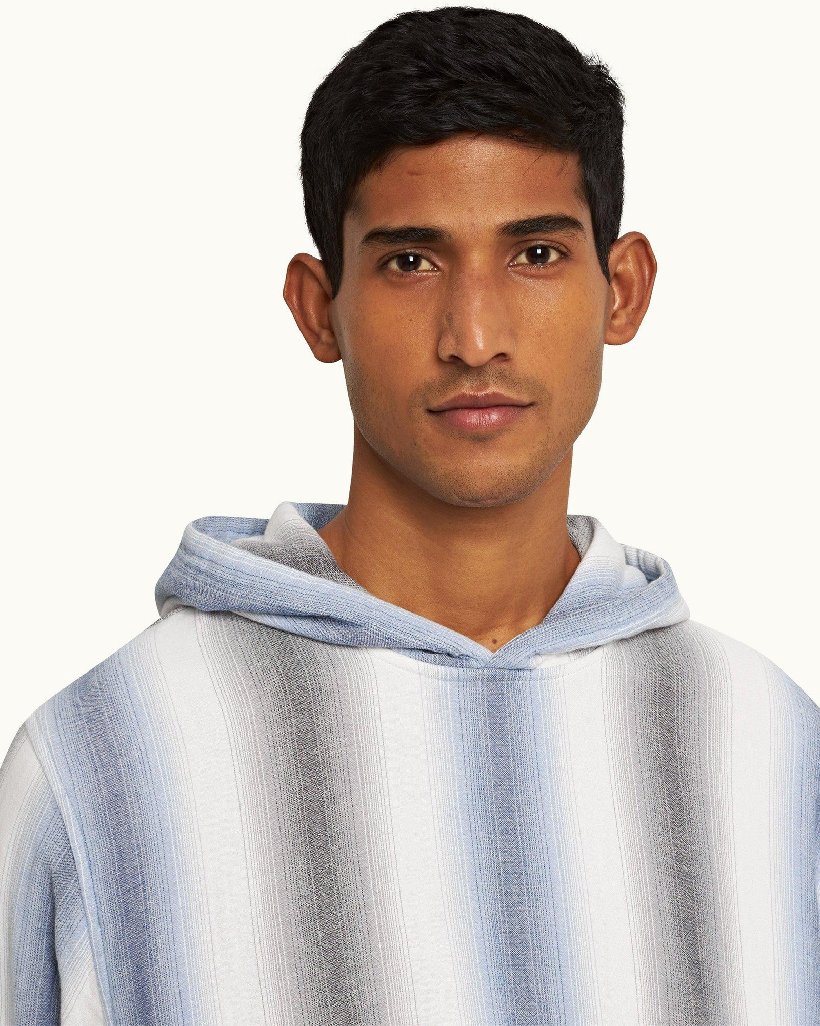 Matchstick/Blue Depths Oasis Stripe Relaxed Fit Hooded Sweatshirt | Matchstick/Blue Depths