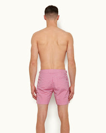 Wham/White Alado Geometric Print Mid-Length Swim Shorts | Wham/White