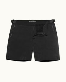 Black Mid-Length Bonded Swim Shorts | Black