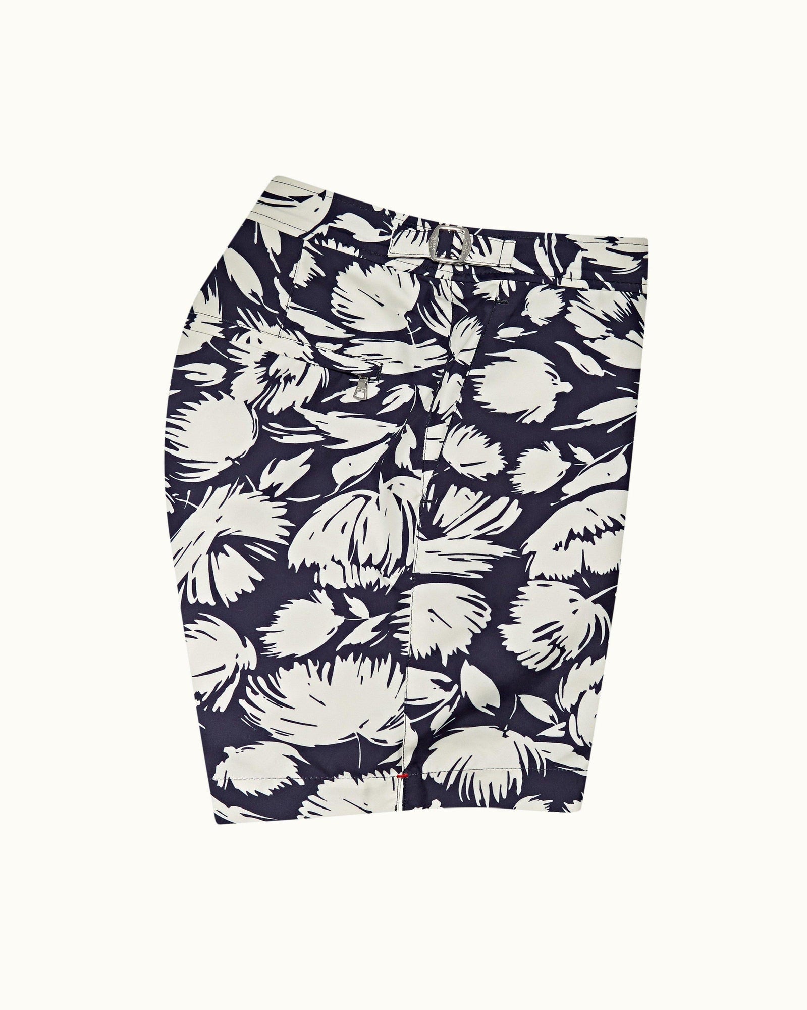 Bulldog Navy/White Sand Mid-Length Floral Swim Shorts | Navy/White Sand