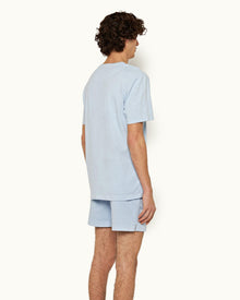 Ice Blue Mid-Length Cotton Twill Shorts | Ice Blue
