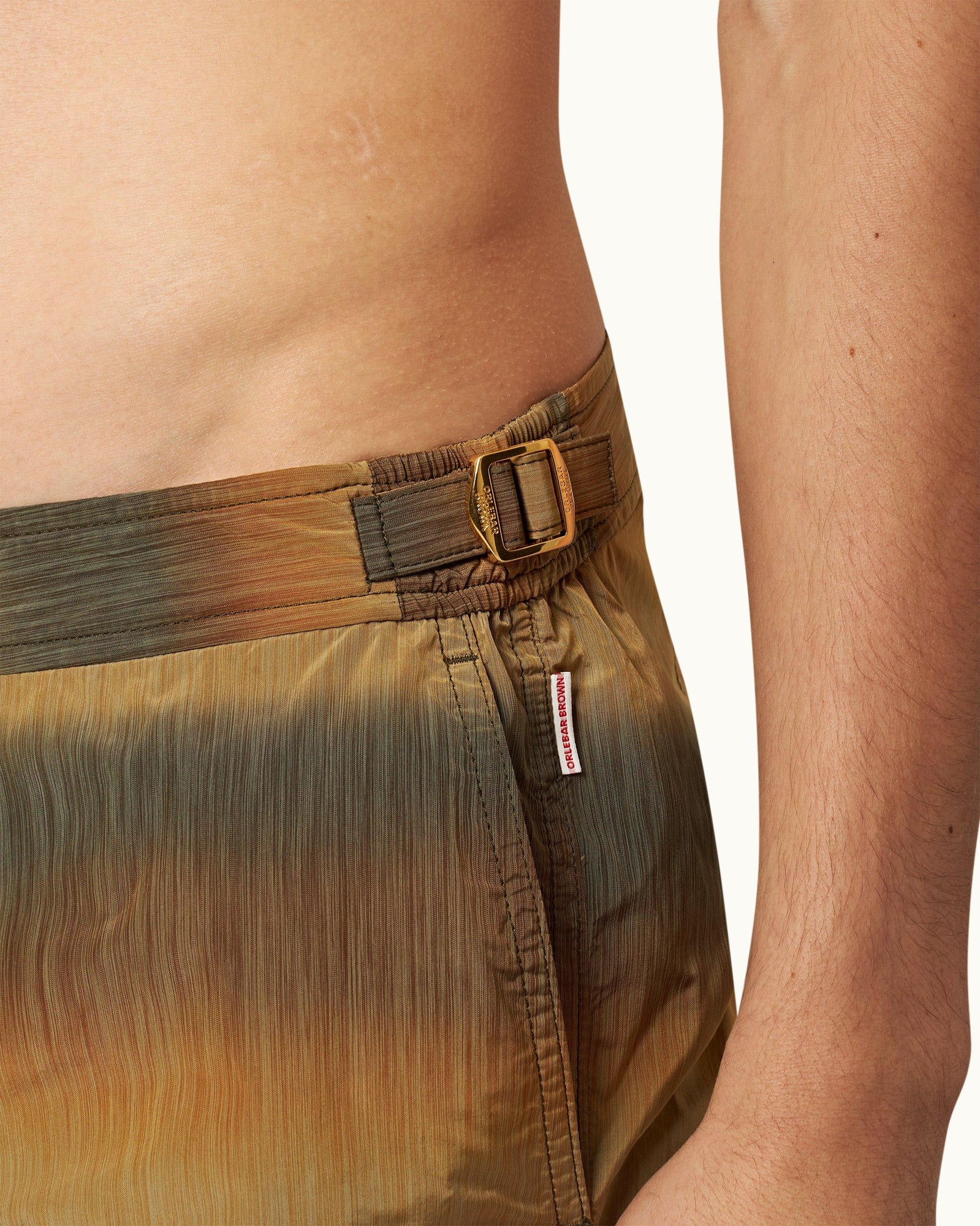 Mid-Length Swim Shorts In Gold Fade | Gold