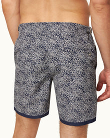Bulldog Midnight Navy Floral Mid-Length Swim Shorts | Midnight Navy