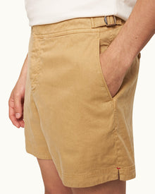Bulldog Garment Dye Mid-Length Garment Dye Shorts In Biscuit Colour | Biscuit