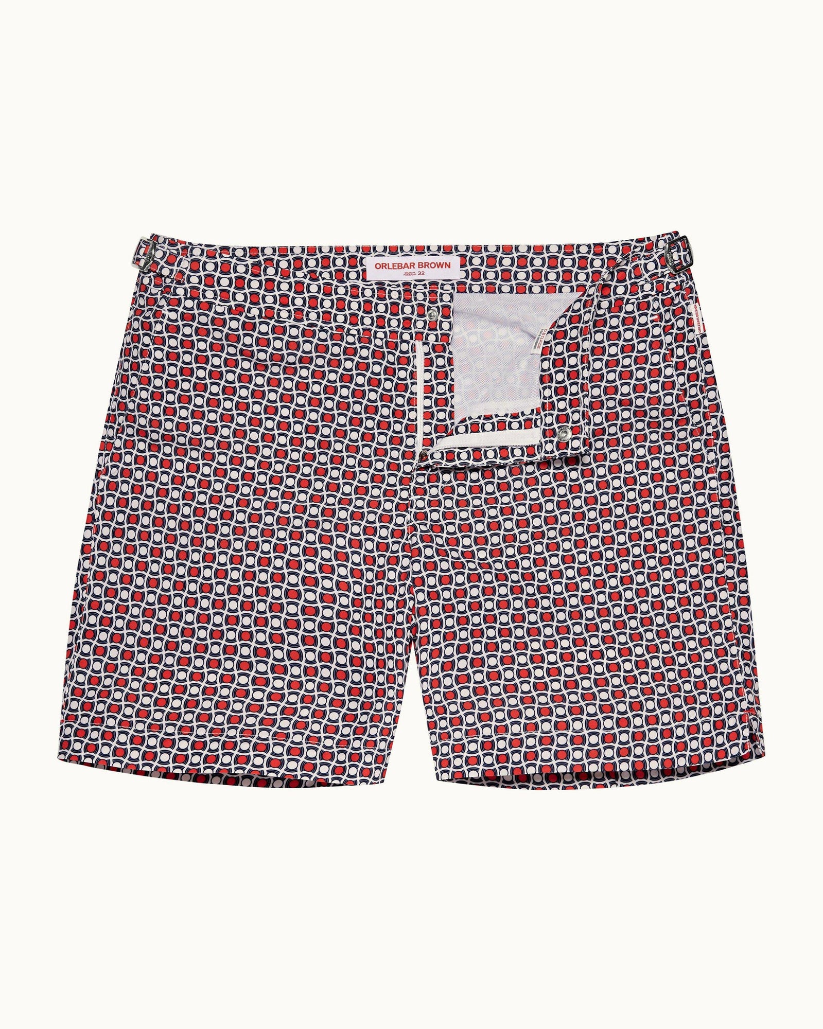 Vermillion Geo Tela Mid-Length Swim Shorts | Vermillion