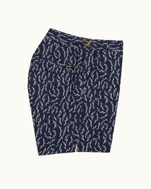 Sedge Jacquard Mid-Length Swim Shorts In Night Iris Blue | Night Iris