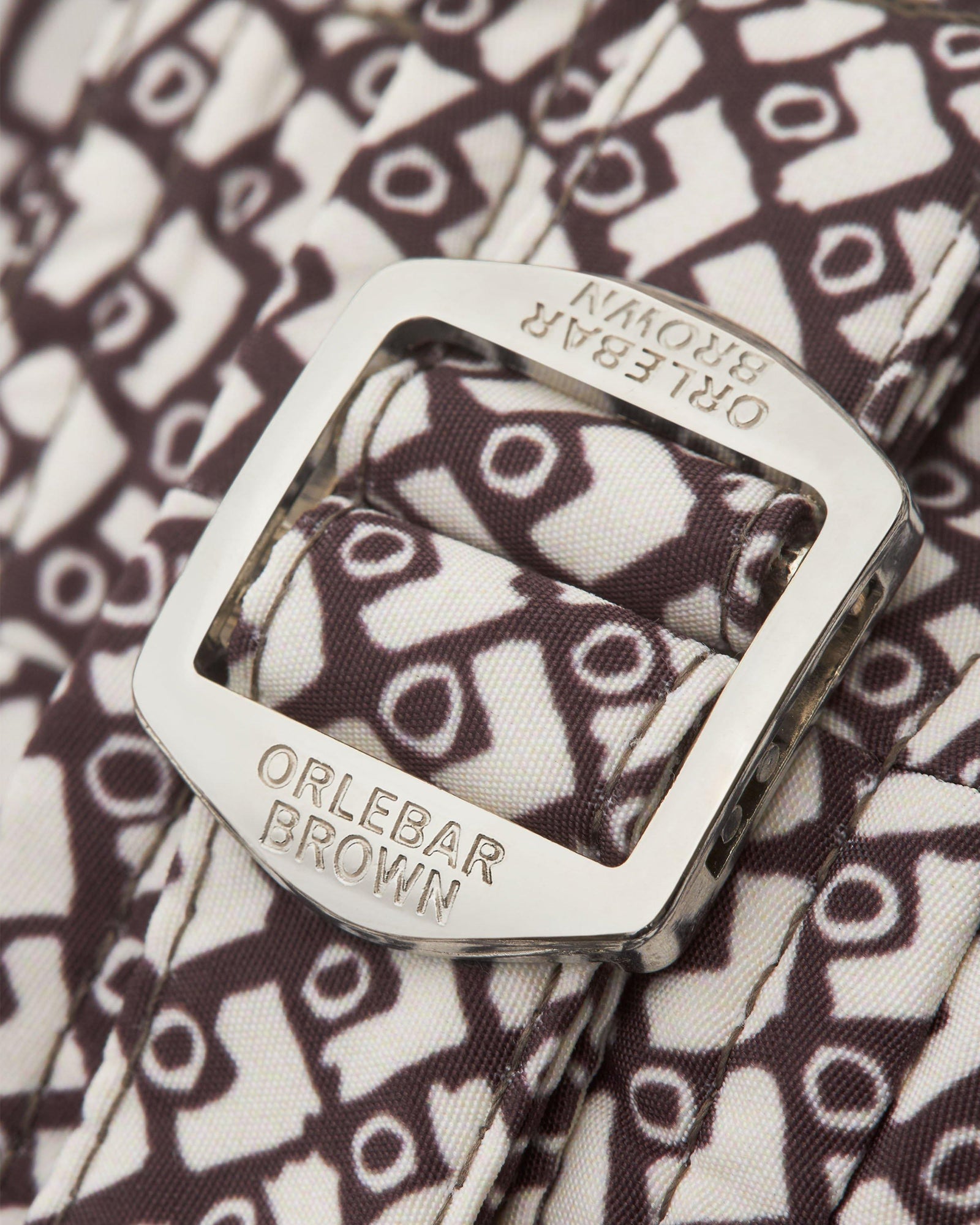 Bulldog Truffle/White Sand Geo Print Mid-Length Swim Shorts | Truffle/White Sand