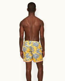 Bulldog Toucan Palm Border Mid-Length Swim Shorts | Toucan
