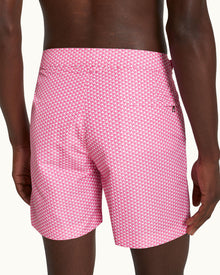 Pax Print Mid-Length Swim Shorts Woven In France in Wham colour | Wham