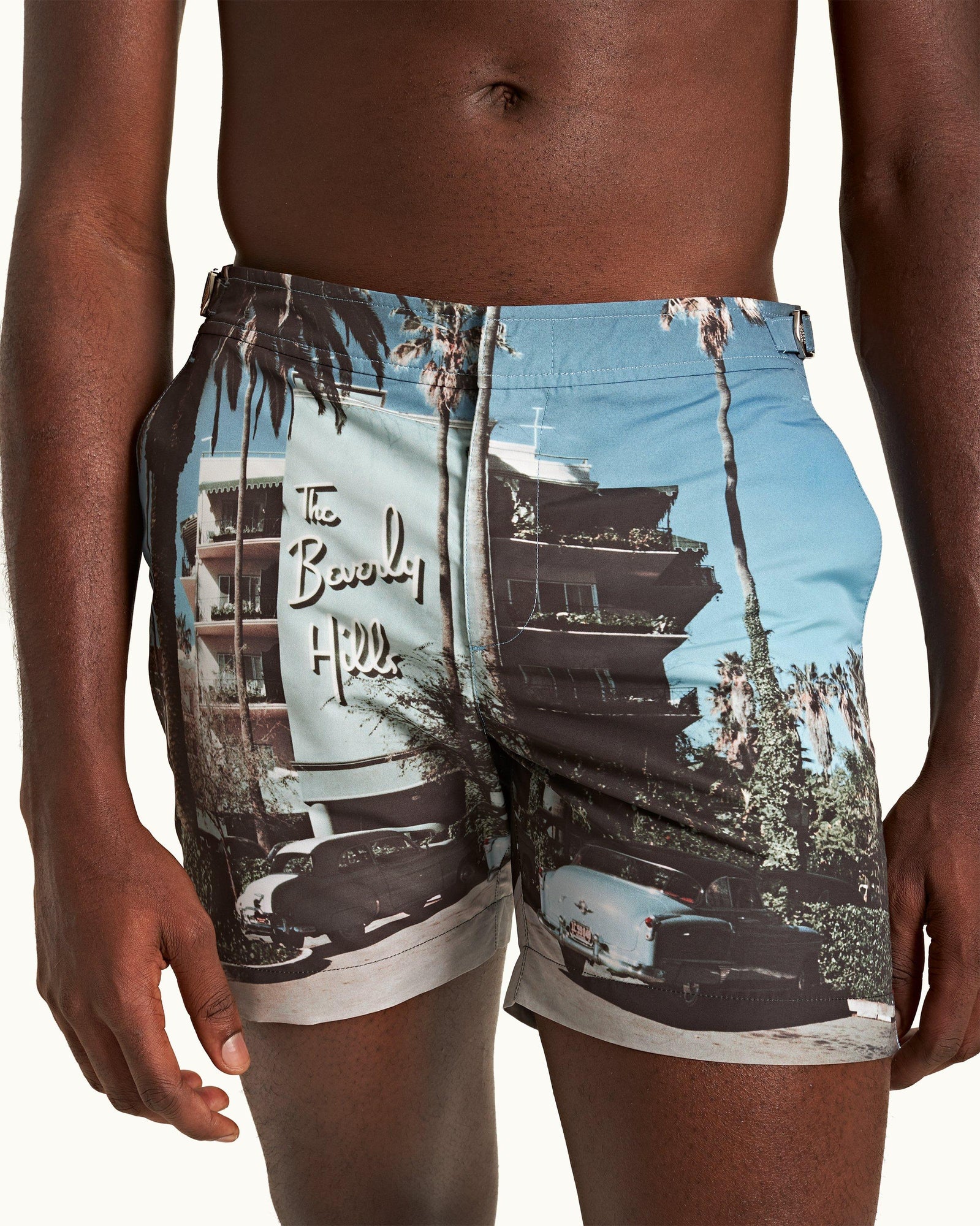 Bulldog Beverly Hills Photographic Print Mid-Length Swim Shorts | Beverly Hills