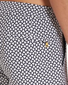 White Sand/Night Iris Jacquard Gila Mid-Length Swim Shorts | White Sand/Night Iris