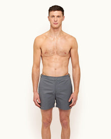 Bulldog X Pewter Honeycomb Jacquard Mid-Length Swim Shorts | Pewter Honeycomb