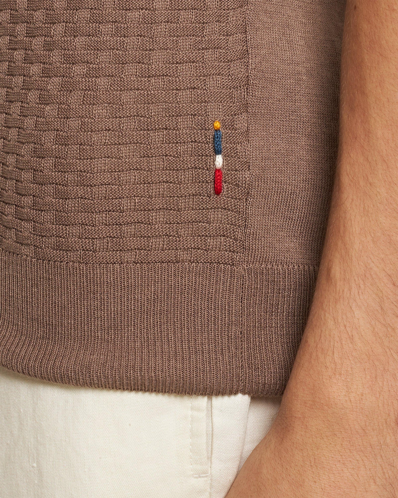 Burnham Silk Tailored Fit Jacquard Knit Silk-Cotton Polo Shirt Light Plum Wine Colour | Light Plum Wine