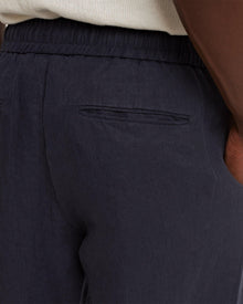 Cornell Linen Night Iris Tapered Leg Washed Linen Trousers | Night Iris