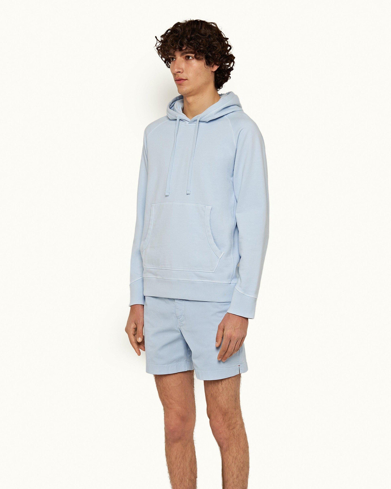 Ice Blue Longest-Length Cotton Twill Shorts | Ice Blue