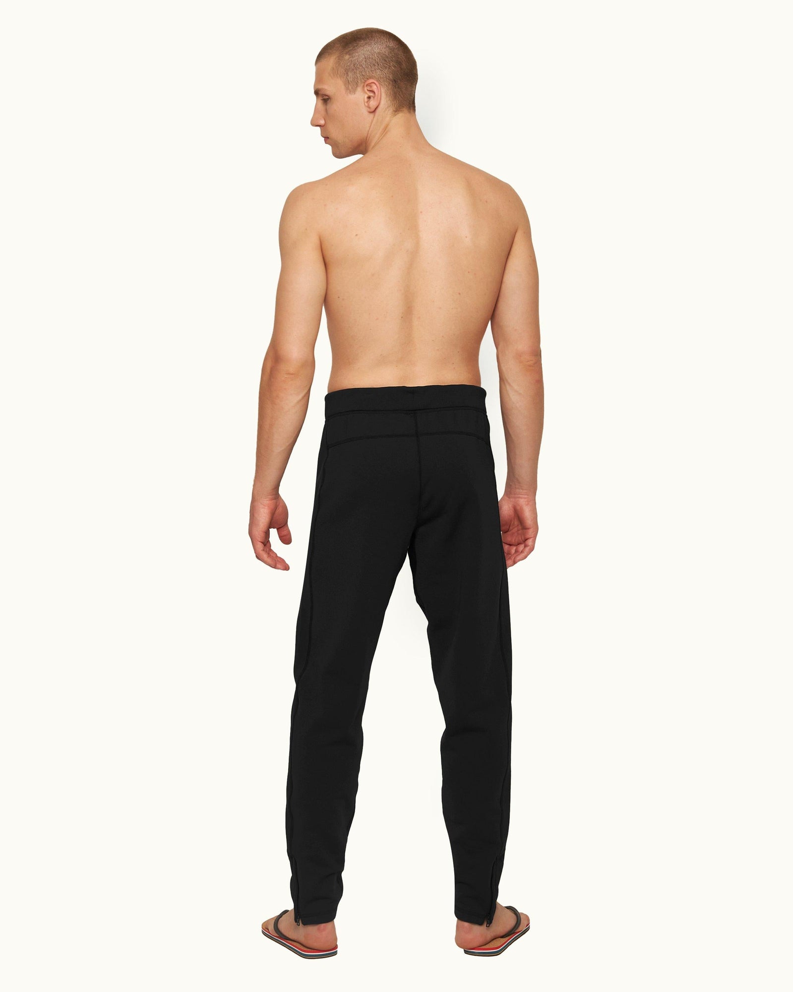 Black Tailored Fit Merino-Blend Sweatpants | Black