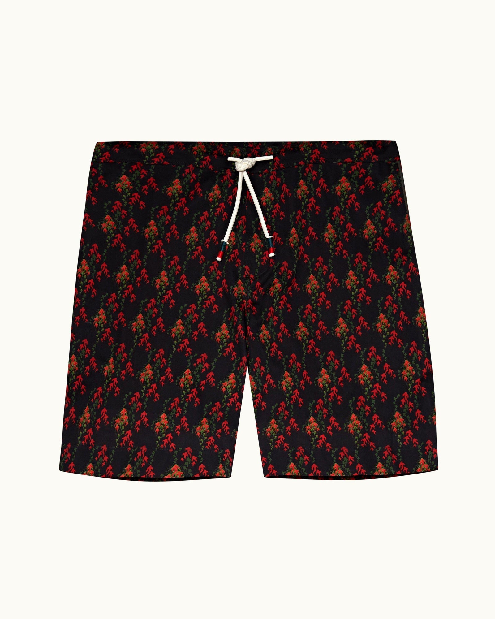 Devlin Black/Port Aquila Print Relaxed Fit Cotton Poplin Shorts | Black/Port