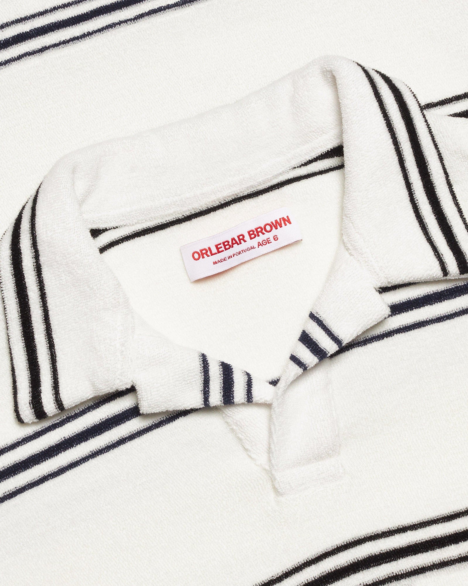 Kids | White Sand/Night Iris Classic Twin Stripe Resort Polo Shirt | White Sand/Night Iris