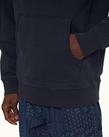 Night Iris Classic Fit Hooded Organic Cotton Sweatshirt | Night Iris