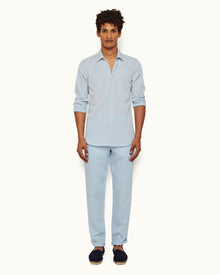 Ice Blue Classic Collar Classic Stripe Shirt | Ice Blue