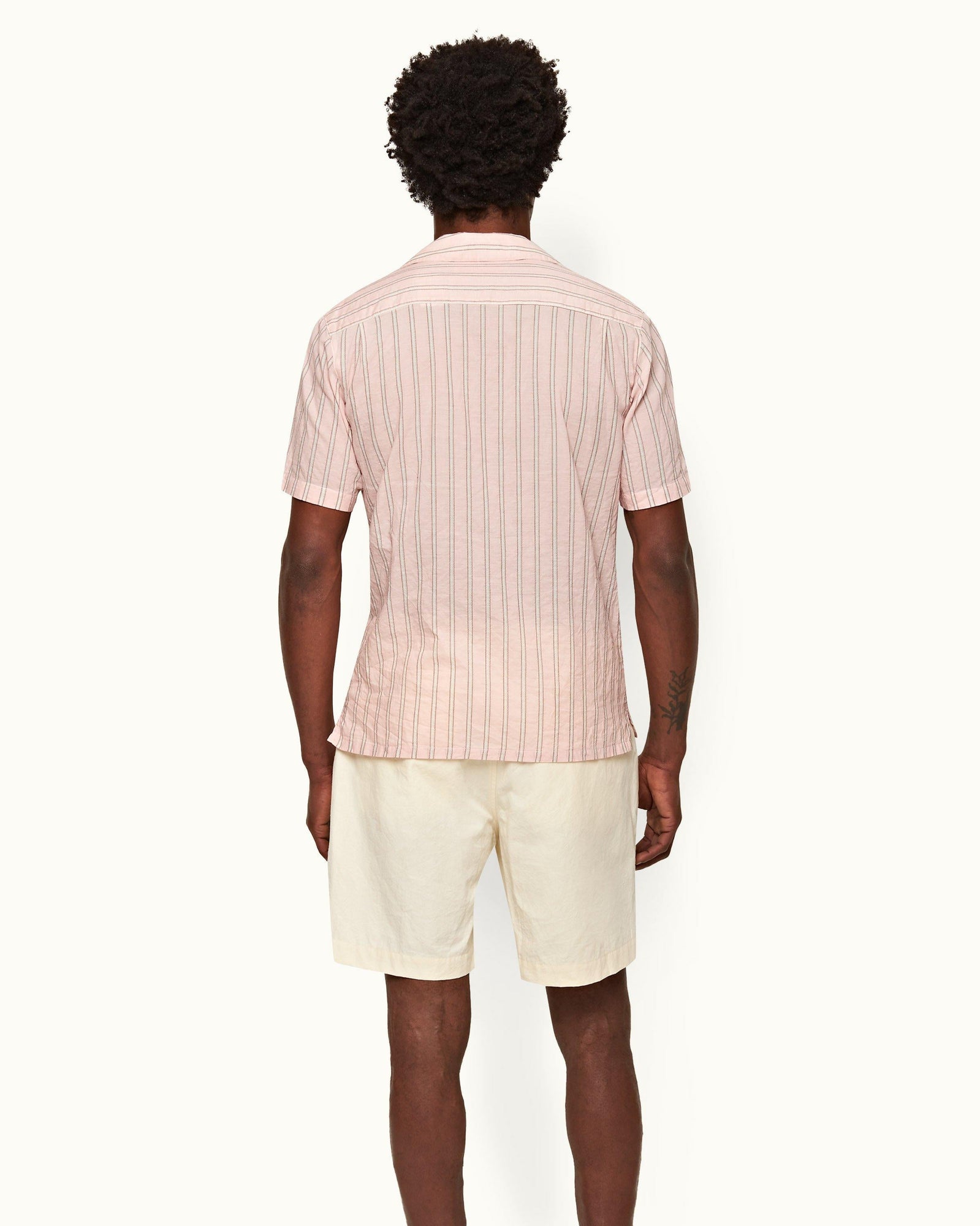 White Sand Tailored Fit Single Pleat Cotton Shorts | White Sand