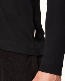 Harrison Cashmere Black Classic Fit Modal-Cashmere T-shirt | Black