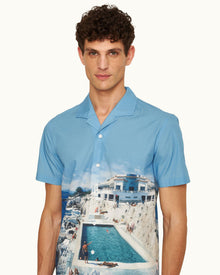 Hibbert Roc Pool Photographic Print Classic Fit Capri Collar Cotton Shirt | Roc Pool Ii