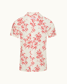 Men | Hibbert Linen Shirt | White Sand/Summer Red
