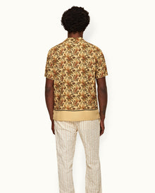 Shimmer Sunny Paisley Capri Collar Short-Sleeve Shirt | Shimmer