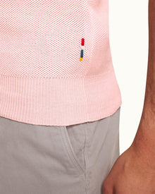 Horton Pique Rose Tailored Fit Pique Stitch Mercerised Cotton Polo Shirt | Rose