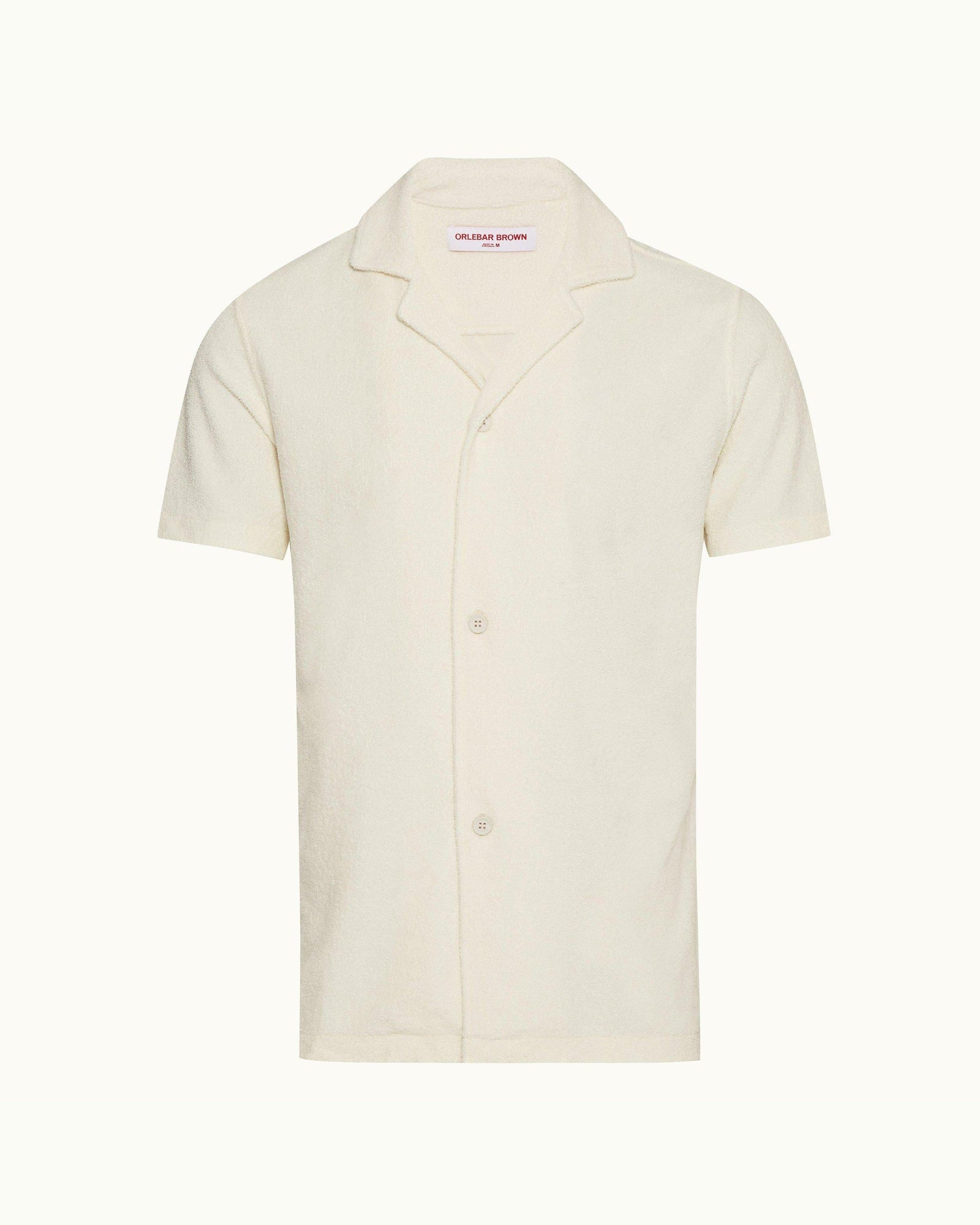 White Sand Relaxed Fit Capri Collar Towelling Shirt | White Sand